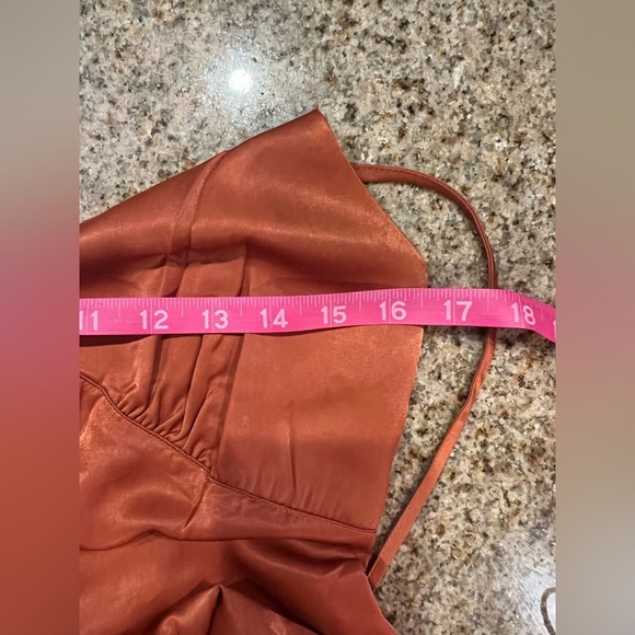 WeWoreWhat Slip Wide Leg Jumpsuit, size Small NWT straps & zipper color clay - Picture 11 of 14